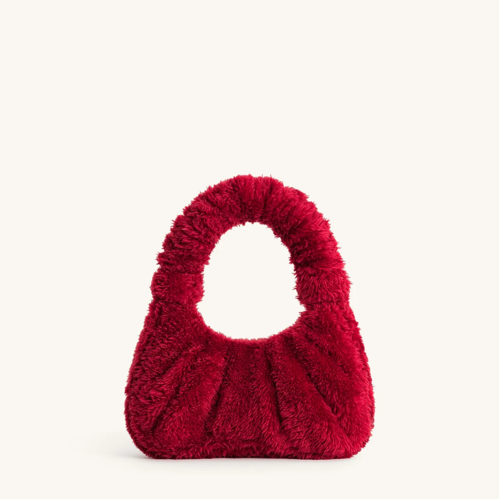 JW PEI Gabbi Faux Medium Ruched Hobo Handbag - Magenta