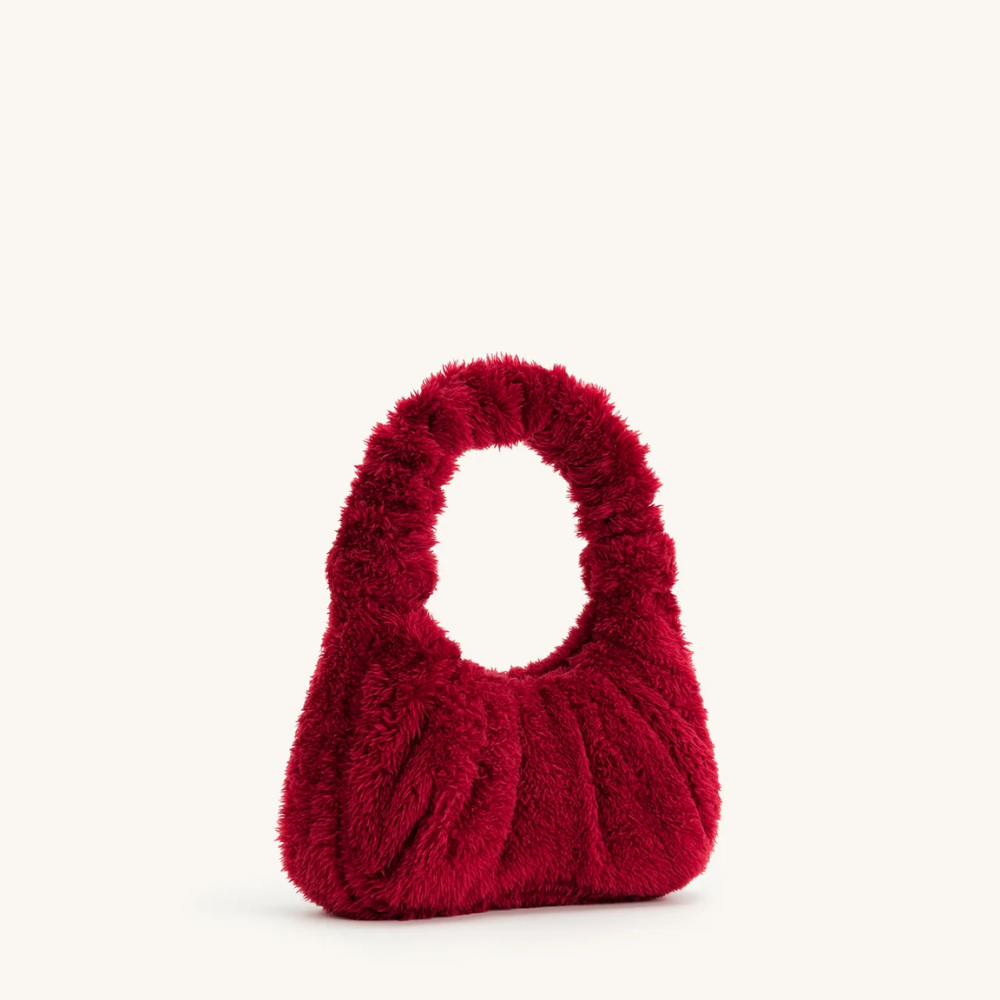 JW PEI Gabbi Faux Medium Ruched Hobo Handbag - Magenta