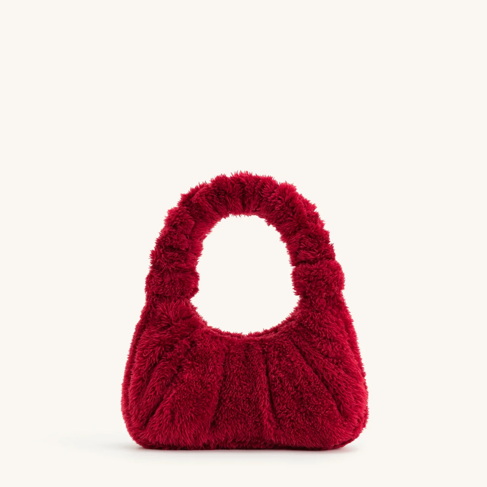 JW PEI Gabbi Faux Medium Ruched Hobo Handbag - Magenta