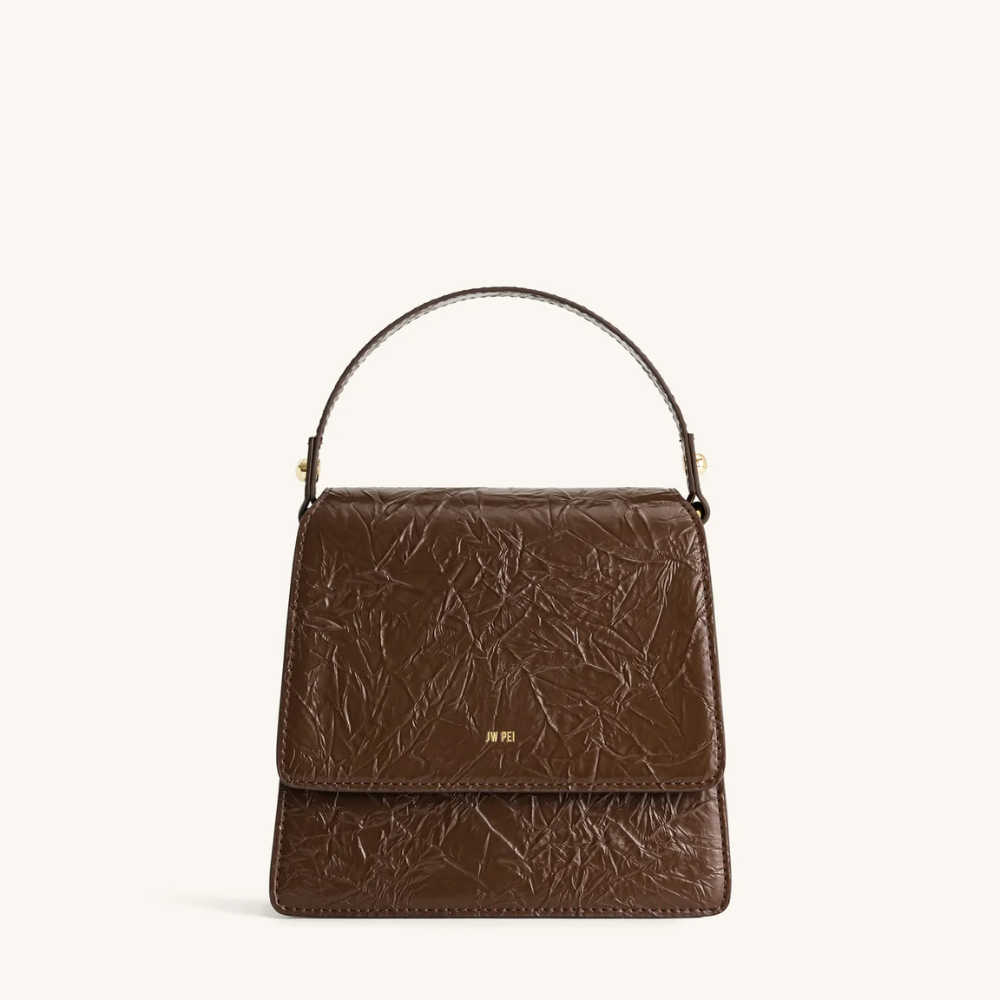 JW PEI Fae Pleating Top Handle Crossbody - Umber