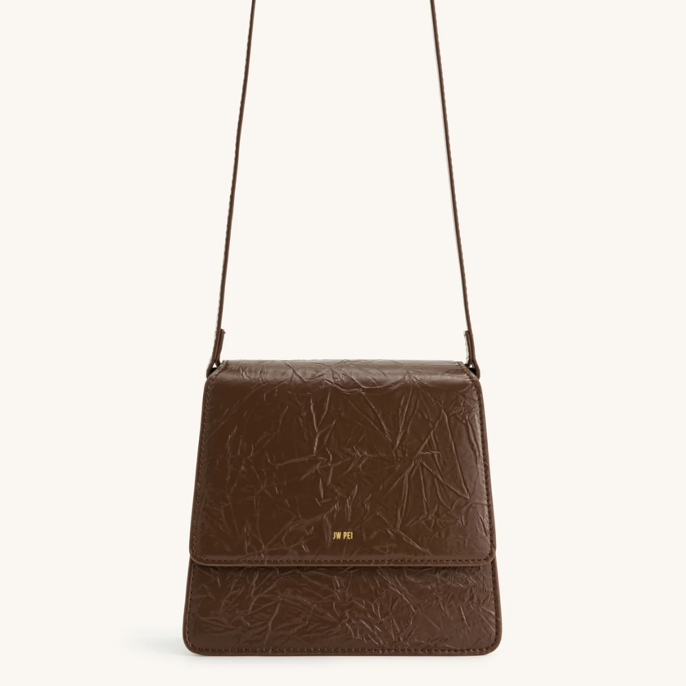 JW PEI Fae Pleating Top Handle Crossbody - Umber
