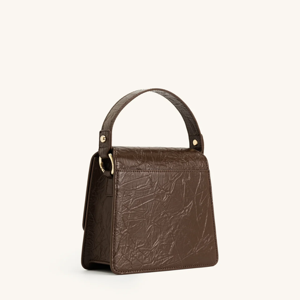 JW PEI Fae Pleating Top Handle Crossbody - Umber
