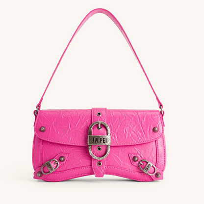 Sia Crushed Shoulder Bag - Bright Pink