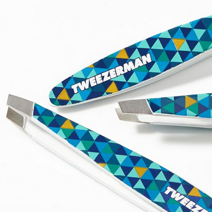 Tweezerman Mini Slant Tweezer Blue Mosaic