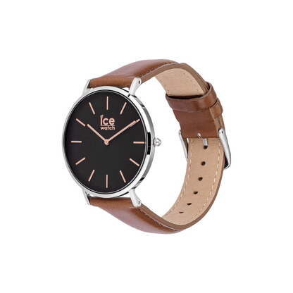 Ρολόι Ice-Watch - CITY classic Brown rose-gold- Men's wristwatch with leather strap