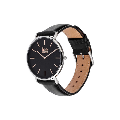 Ρολόι Ice-Watch - CITY classic Black rose-gold - Men's wristwatch with leather strap