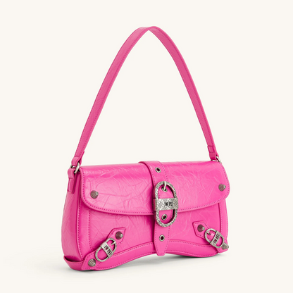 Sia Crushed Shoulder Bag - Bright Pink