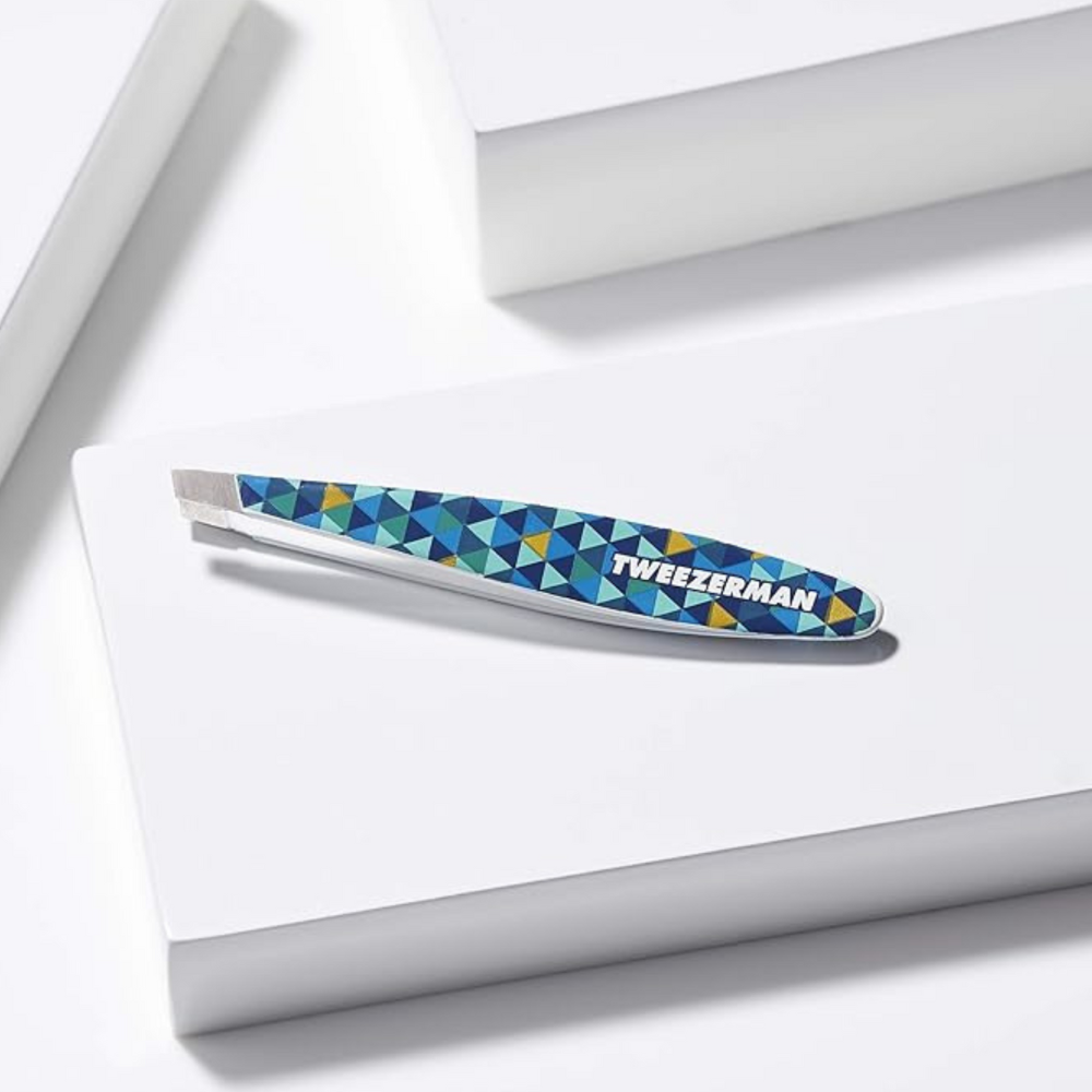 Tweezerman Mini Slant Tweezer Blue Mosaic