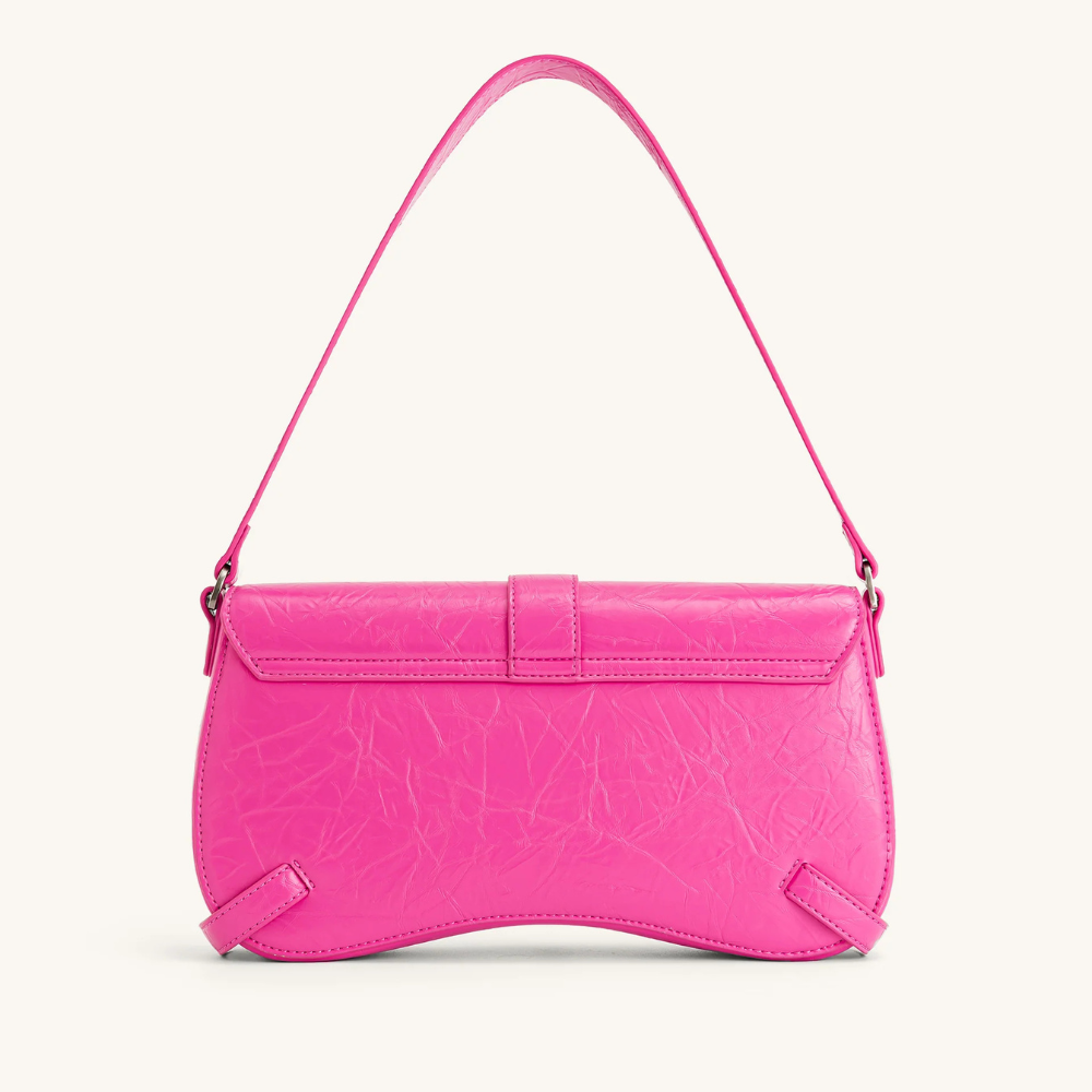 Sia Crushed Shoulder Bag - Bright Pink