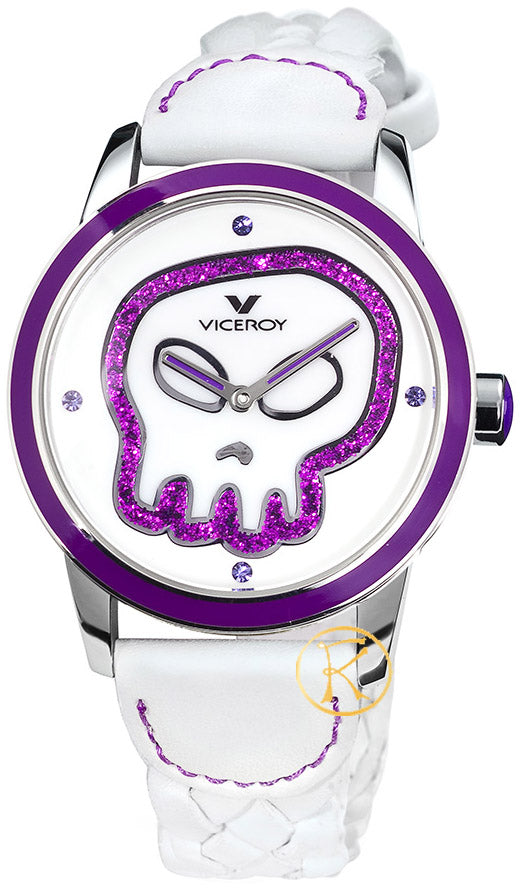 Ρολόι Viceroy Skull White Leather Strap - Γυναικείο