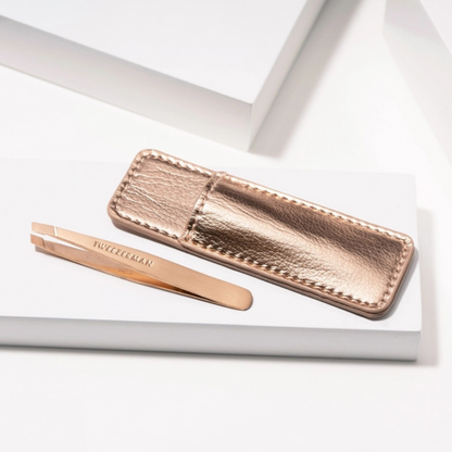 Tweezerman Mini Slant & Case Rose Gold