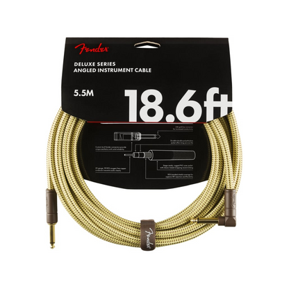 Fender Deluxe 18.6' Angle Instrument Cable Tweed