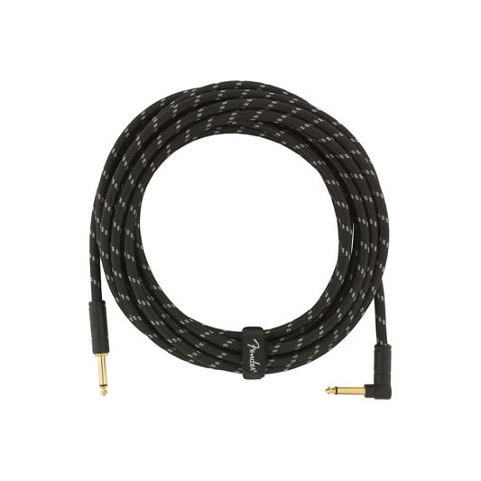 Fender Deluxe 18.6' Angle Instrument Cable Black Tweed