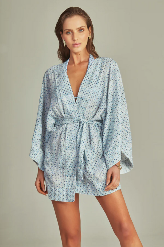 CLASSIC KIMONO CIEL BLEU PRINT